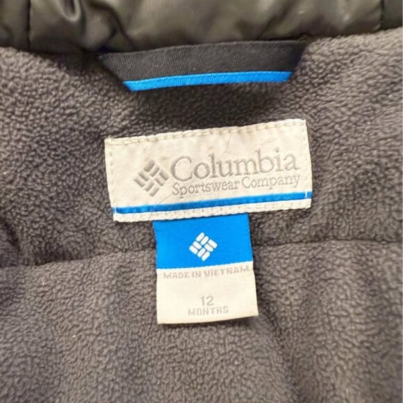 Baby Red Gray White Columbia Omni Tech Bugaboo Hooded Winter Coat-Size 12 Months - Picture 2 of 10